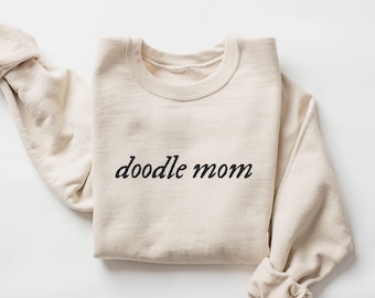 Doodle Mom Minimalist Sweatshirt, Dog Mama Labradoodle Goldendoodle, Pullover For Women, Unisex Crewneck