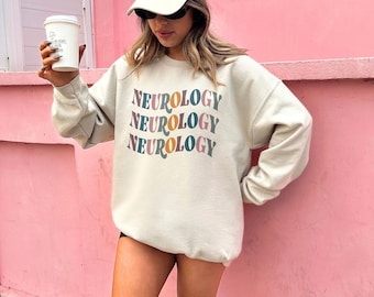 Retro Neurology Sweatshirt, Neurologist Doctor, Neuro ICU, Technician, Unisex Crewneck Sweater