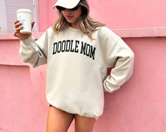 Doodle Mom Sweatshirt, Cute Dog Mom Labradoodle Goldendoodle Sweater, Doodle Mama Gift, Shirts For Women, Unisex Crewneck Sweatshirt