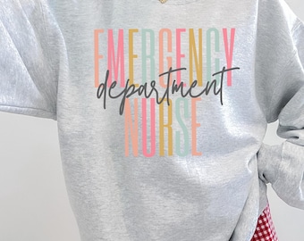 Emergency Department Nurse Sweatshirt | Nurse Sweatshirt | ER Emergency Room | ED Nursing Student Grad | Unisex Crewneck Sweatshirt