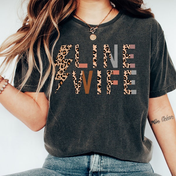 Line Wife Shirt, Linewife Shirt, Lineman Gifts, Wife Leopard, Electrician Gift, LifeWife Gifts, Lightning, Power Lineman, Unisex Graphic Tee