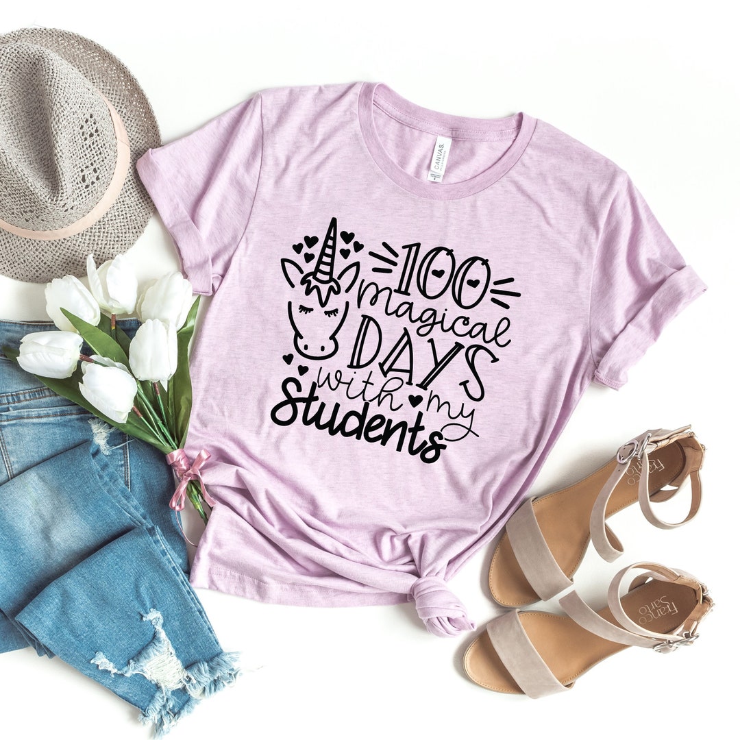 Unicorn Face 100 Magical Days With My Students Shirt 100 - Etsy