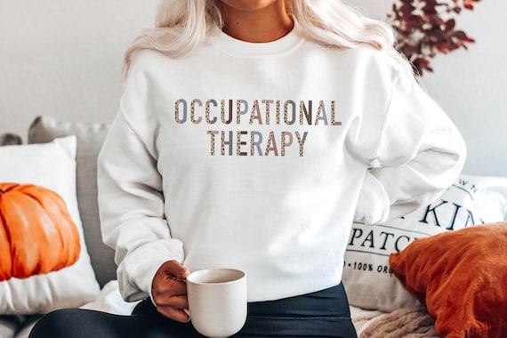 Sudadera personalizada con cuello redondo para terapeuta ocupacional -  Personalizar el nombre, sudadera de terapia ocupacional, suéter OT