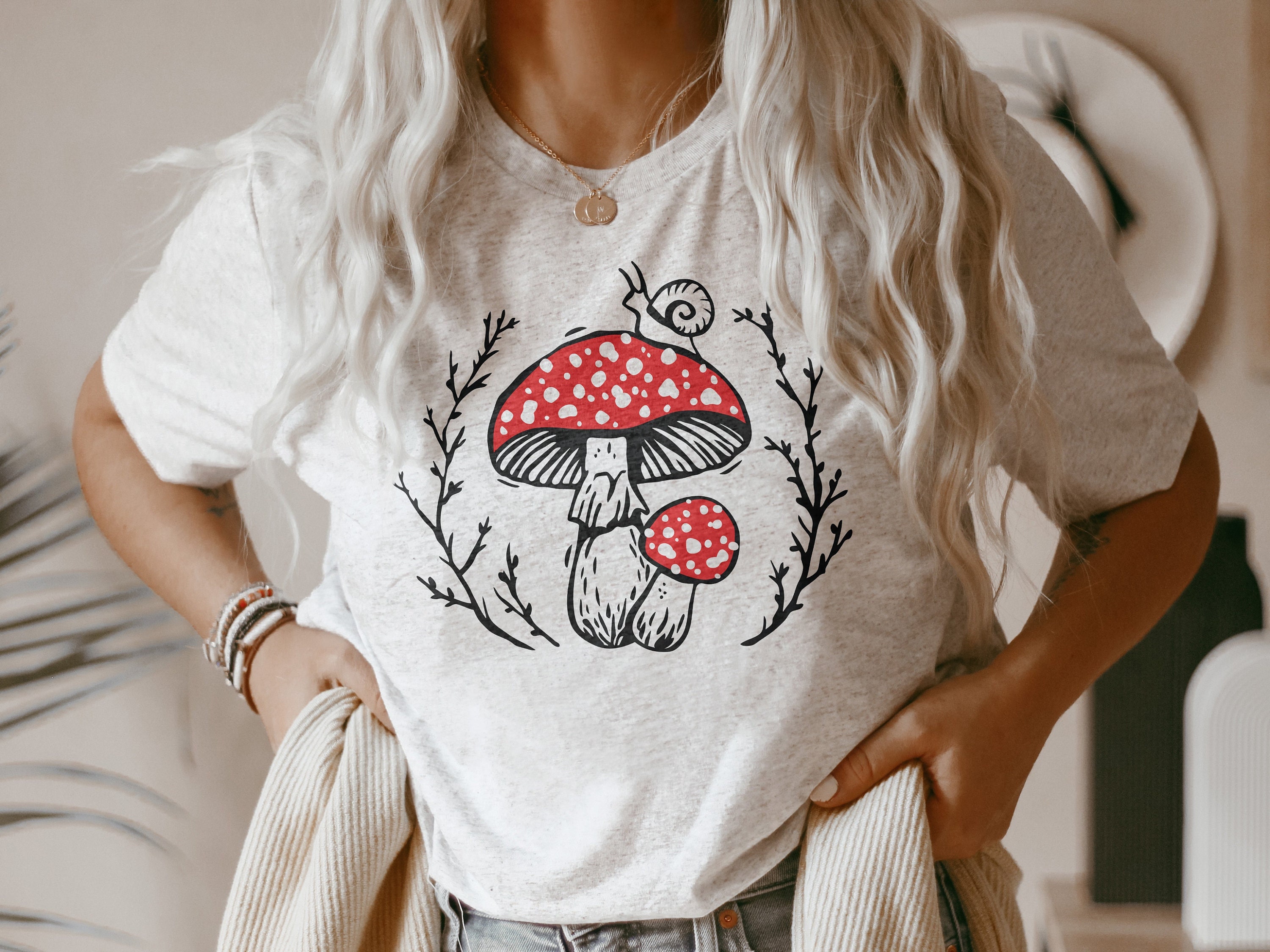 Mushroom Shirt Woodland Animals Snail Shirts Vintage - Etsy Israel