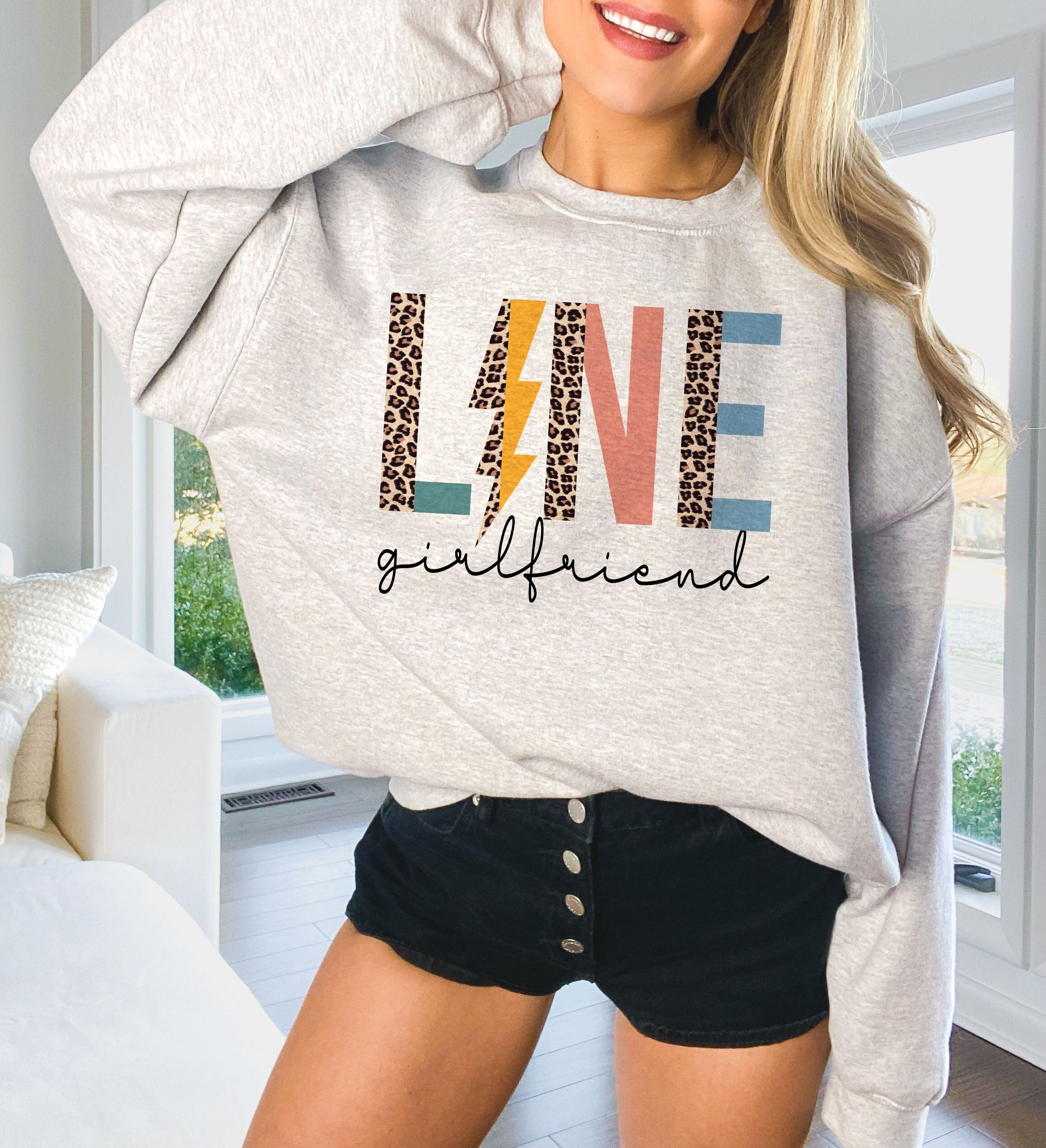 Line Girlfriend Sweatshirt Leopard Line Girlfriend Lineman