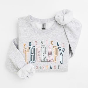 Sweatshirt fysiotherapie-assistent, cadeau voor fysiotherapeut PTA, PT-shirt, Appreciation Week, uniseks sweatshirt met ronde hals