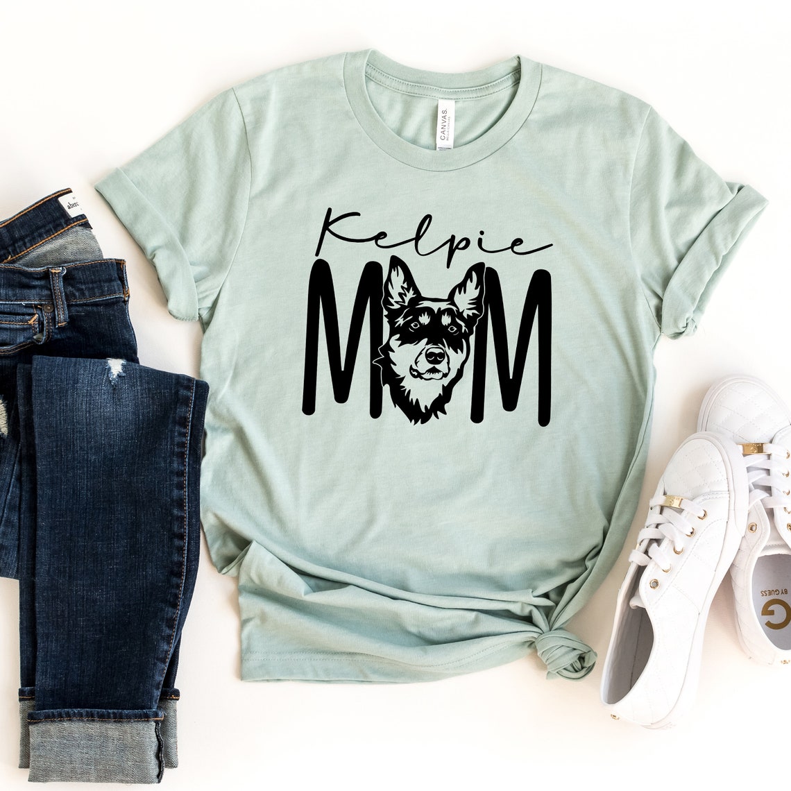 Australian Kelpie Shirt Kelpie Mom Dog Mom TShirt Blue Etsy