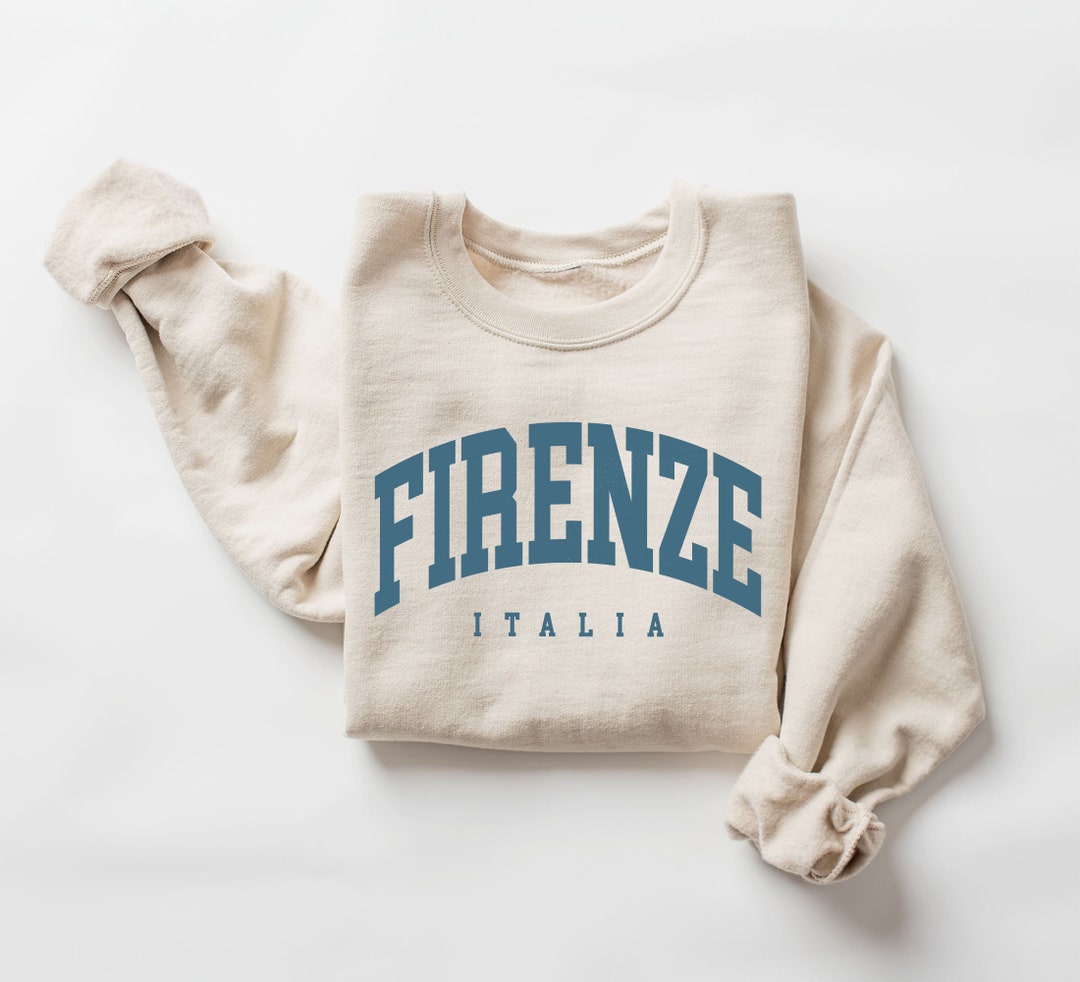 Firenze Italia Sweatshirt, Italy Pullover, Vintage Varsity Aesthetic, Trendy Travel Destination ...