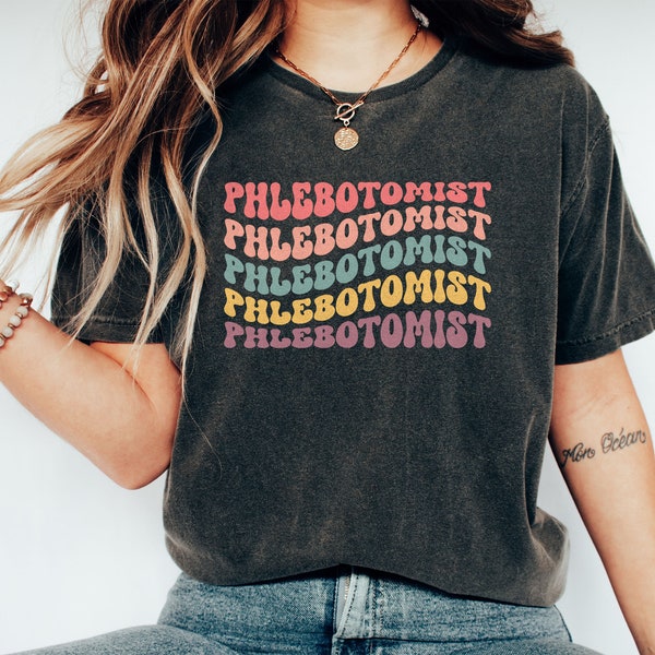 Phlebotomist Shirt, Retro Groovy Phlebotomy T-Shirt, Phleb Shirt, Phlebotomy Tech, CPT Phlebotomy Training Graduation Gift Ideas, Unisex Tee