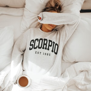 Scorpio Sweatshirt, Custom Birth Year, Astrology Pullover