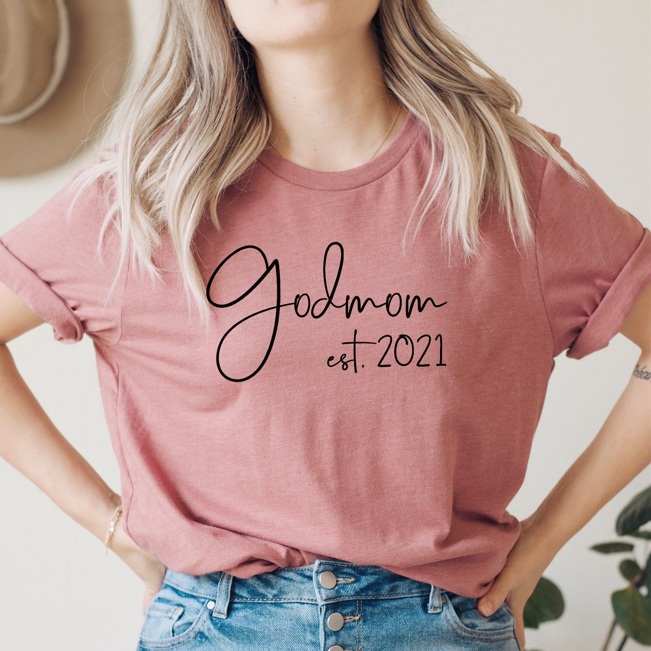 Godmom Est. 2021 God Mom Gift Be My God Mother From God Etsy