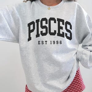 Pisces Sweatshirt, Custom Birth Year, Est 1996, Birthday Gift, Astrology Horoscope, Unisex Crewneck image 6