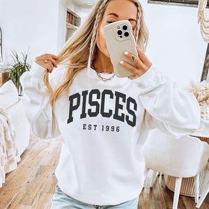 Pisces Sweatshirt, Custom Birth Year, Est 1996, Birthday Gift, Astrology Horoscope, Unisex Crewneck image 8