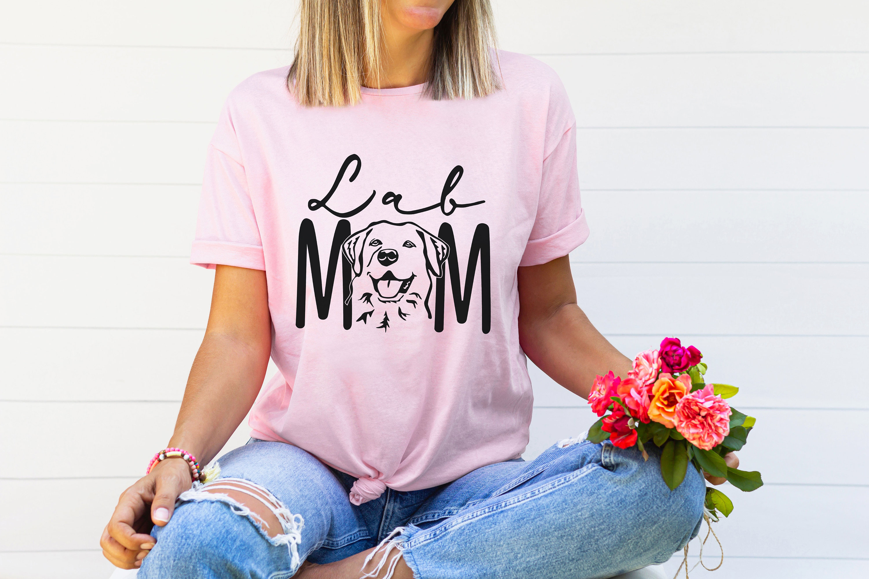 Lab Mom | Labrador Retriever | Custom Dog Mom Shirt | Black, Chocolate ...