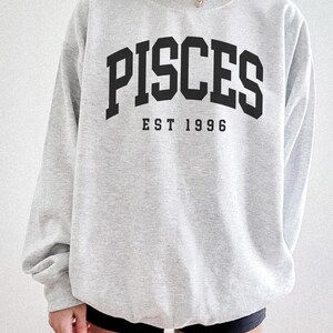 Pisces Sweatshirt, Custom Birth Year, Est 1996, Birthday Gift, Astrology Horoscope, Unisex Crewneck image 5