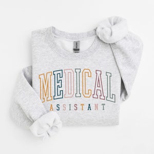 Medical Assistant Sweatshirt, Gift For MA, CMA Nurse Student School Grad, Clinical Specialized, Unisex Crewneck Sweatshirt
