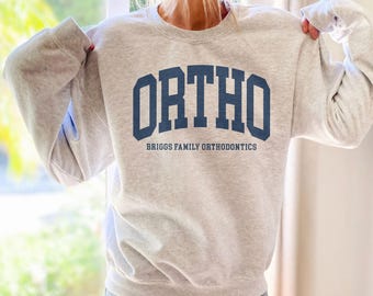 Custom Ortho Sweatshirt, Personalized Office Name, Shirts For Dental Staff, Employee Appreciation Gifts, Unisex Crewneck Sweater