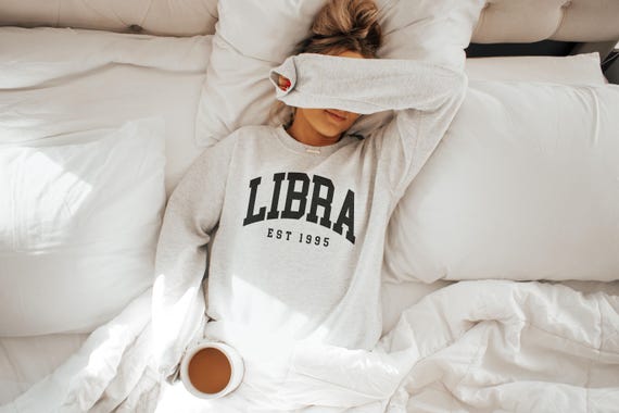 Libra Sweatshirt, Custom Birth Year, Libra Est 1995 Sweater, Birthday Gift, Astrology Horoscope Pullover, Unisex Crewneck
