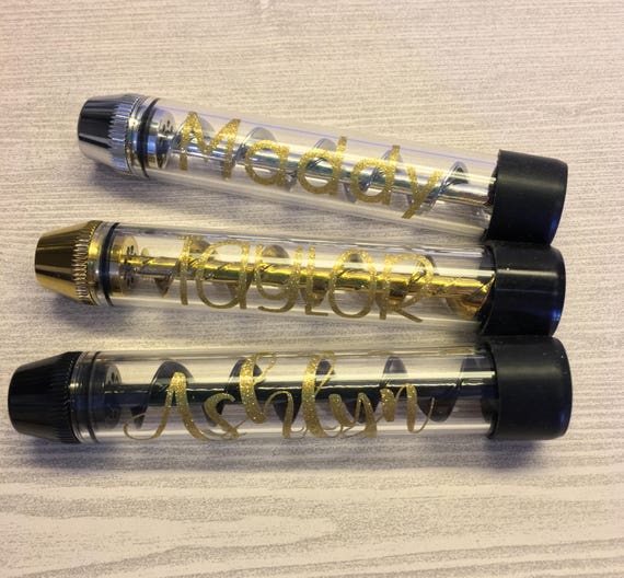 Personalized Twisty Glass Blunt Custom Name In Gold Glitter Etsy