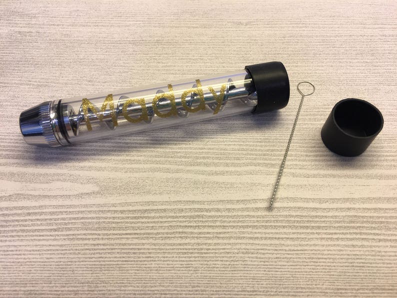 Personalized Twisty Glass Blunt Custom Name In Gold Glitter Etsy