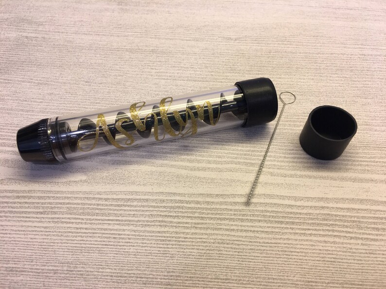 Personalized Twisty Glass Blunt Custom Name In Gold Glitter Etsy
