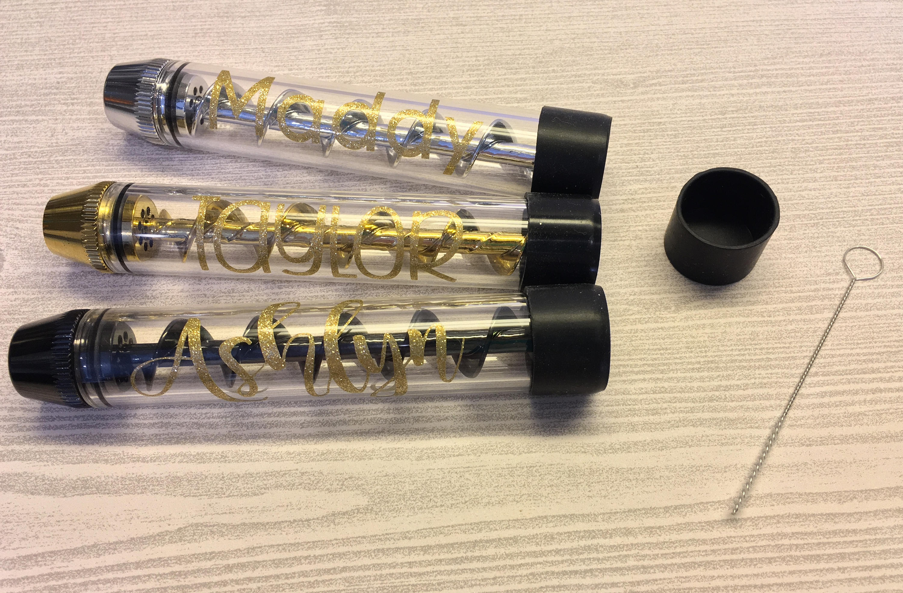 Personalized Twisty Glass Blunt Custom Name In Gold Glitter Etsy