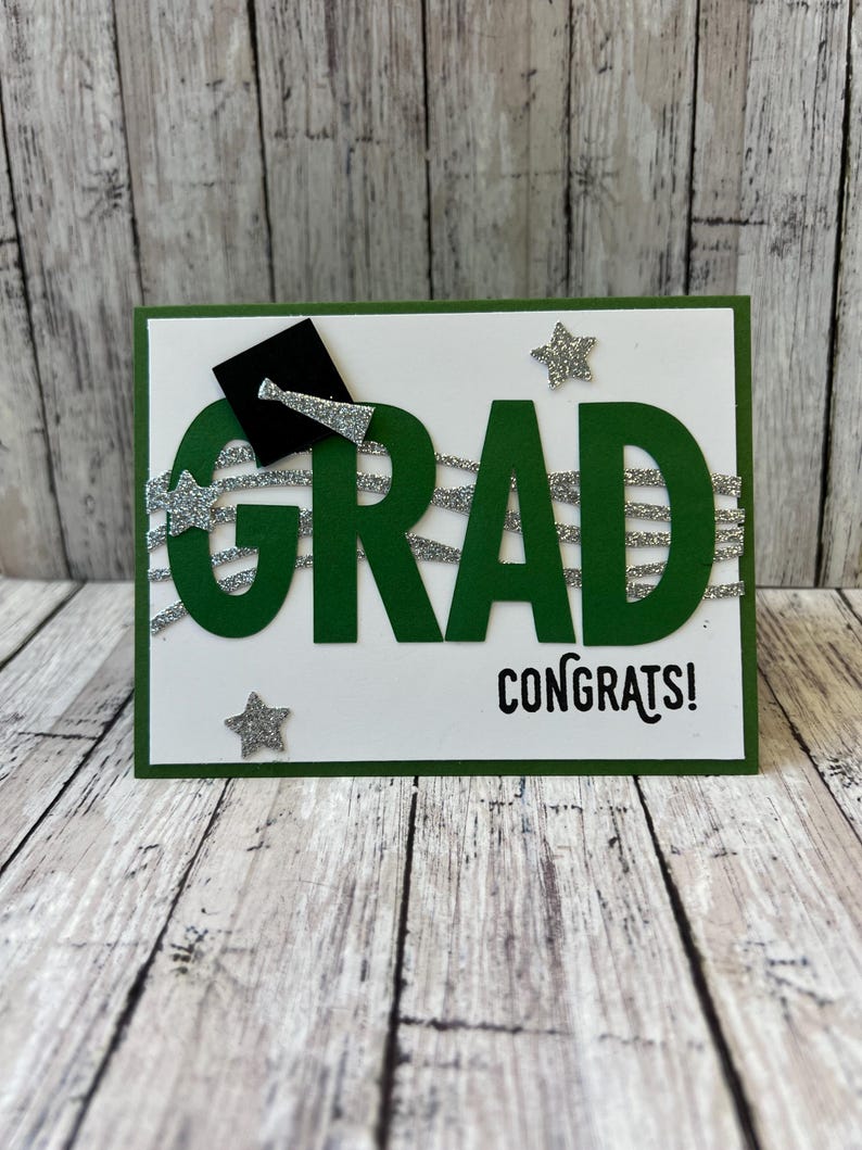 Wording Grad Grad Card, Cap Card, Congrats - Etsy