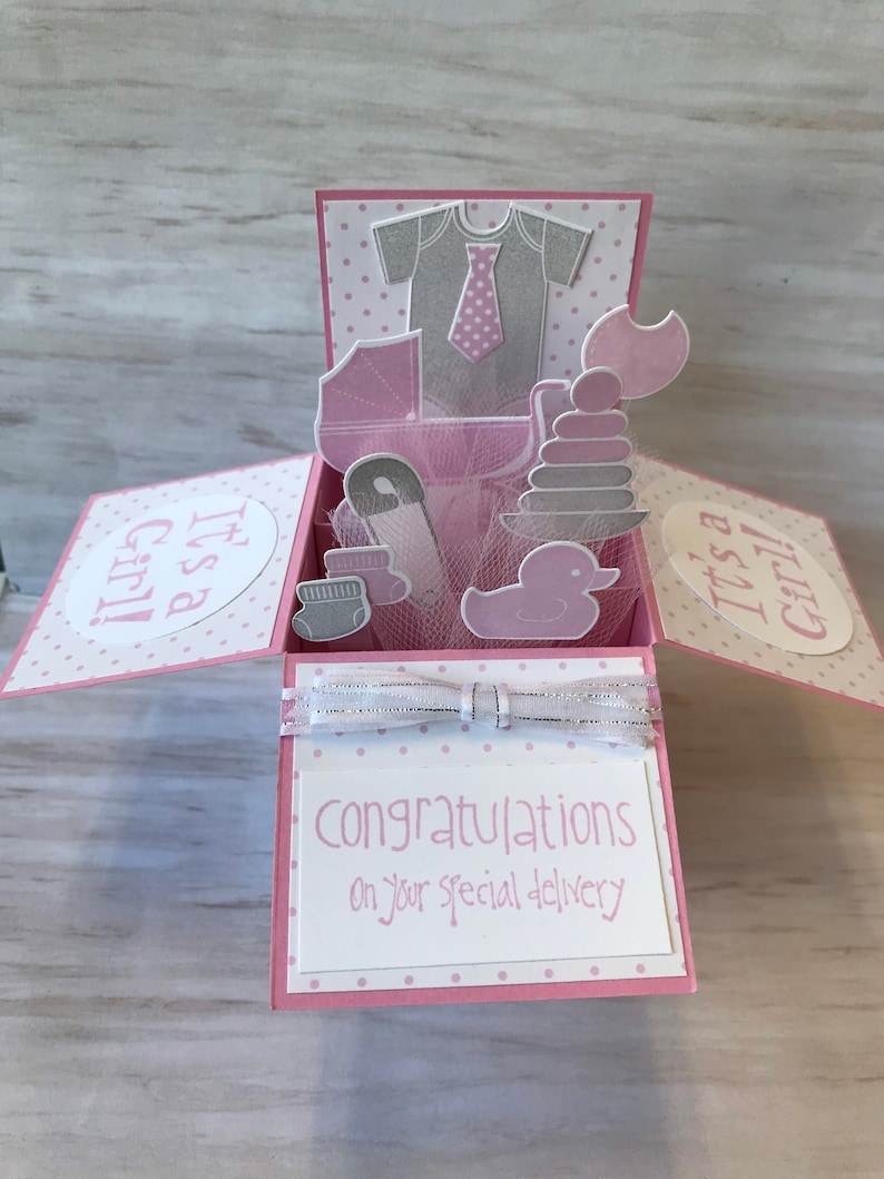 Baby Shower Pop up Box Card: Handmade New Baby Congratulations - Etsy