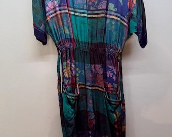 Vintage Floral Plaid Cropped Jumpsuit