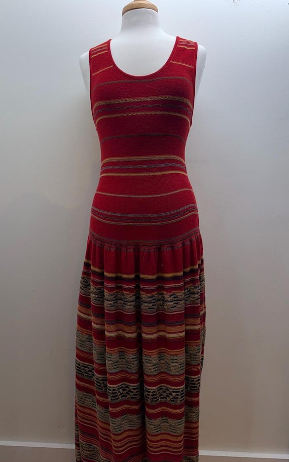 Peruvian Connection Drop Waist Knit Maxi Dress