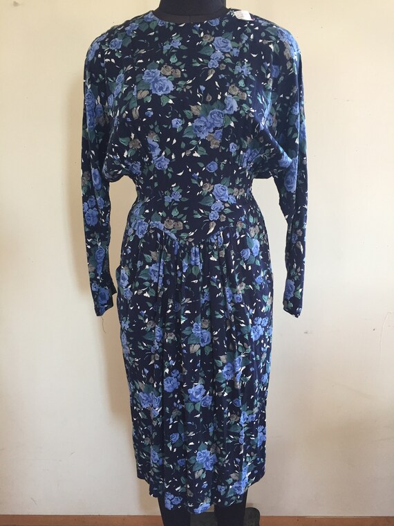 80's Floral Tulip Skirt Dress
