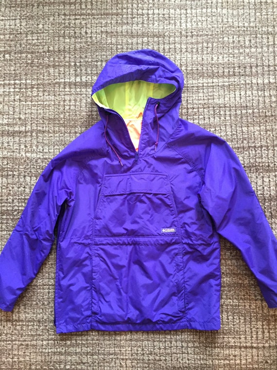 Vintage 1990's Columbia Neon Anorak Rain Jacket-Si
