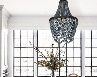 frosted glass bead chandelier