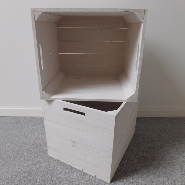 White wooden box/wooden box "new" also suitable for Kallax and Expedit shelves as a shelf insert