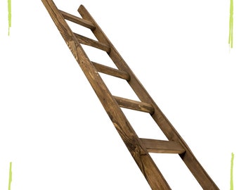 Wooden ladder with 5 rungs - NEW - 165 cm - Home with charm through creative home design, lamp frame, clothes rail