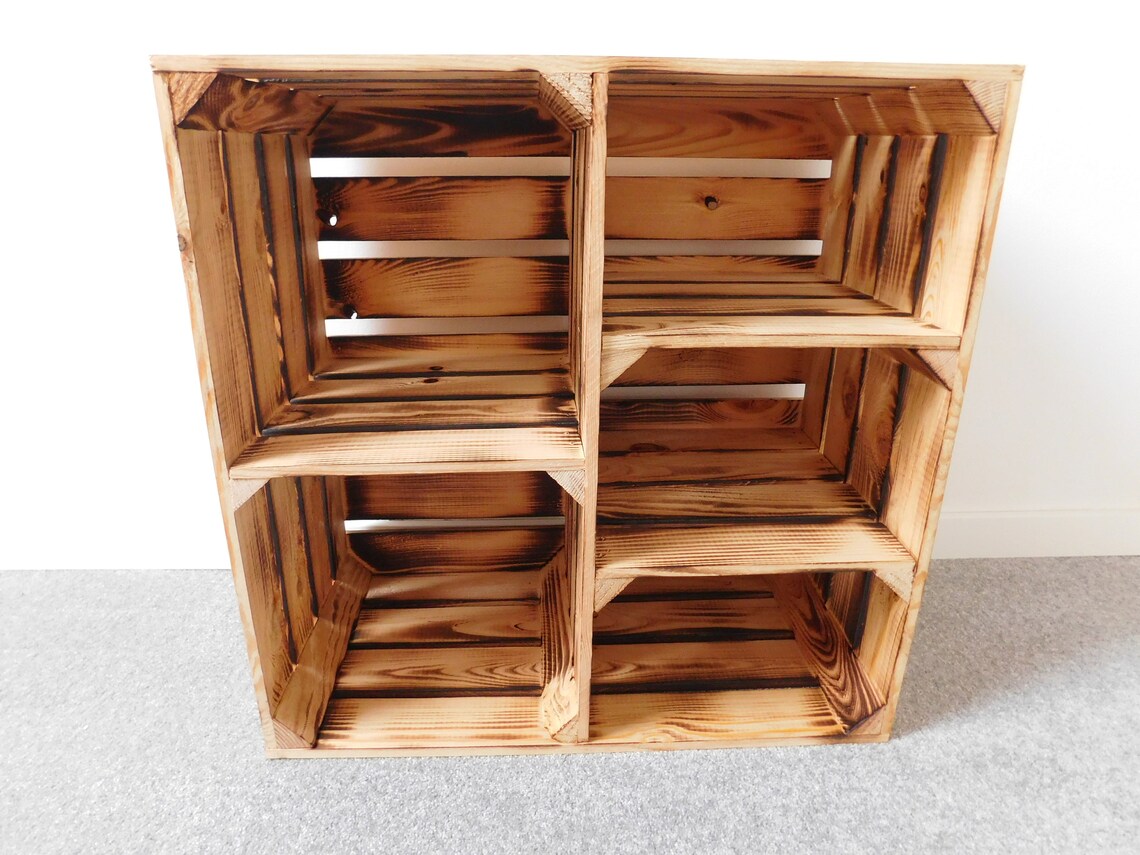 Neues großes geflammtes Holzkistenregal 5 Fächer | Etsy