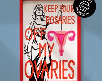 Lámina feminista: Pro-elección, derechos de las mujeres (Descarga digital, 4 tamaños)