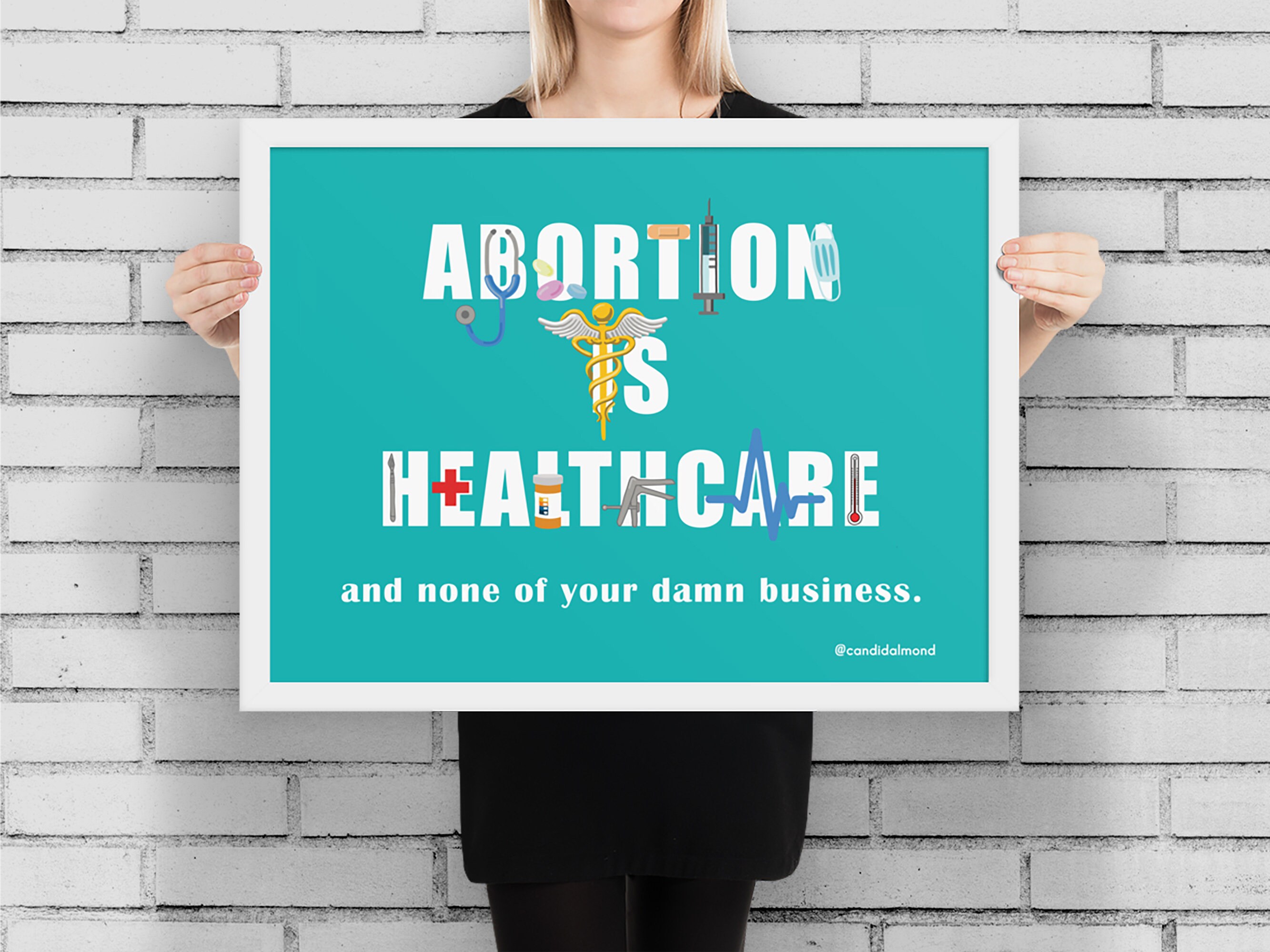 Abortion is Healthcare Printable Poster, Reproductive Rights Art, Feminist Wall Art, Pro Roe ...