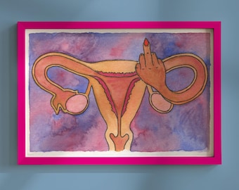 Lámina de anatomía del útero, regalo feminista para parteras y ginecólogas.