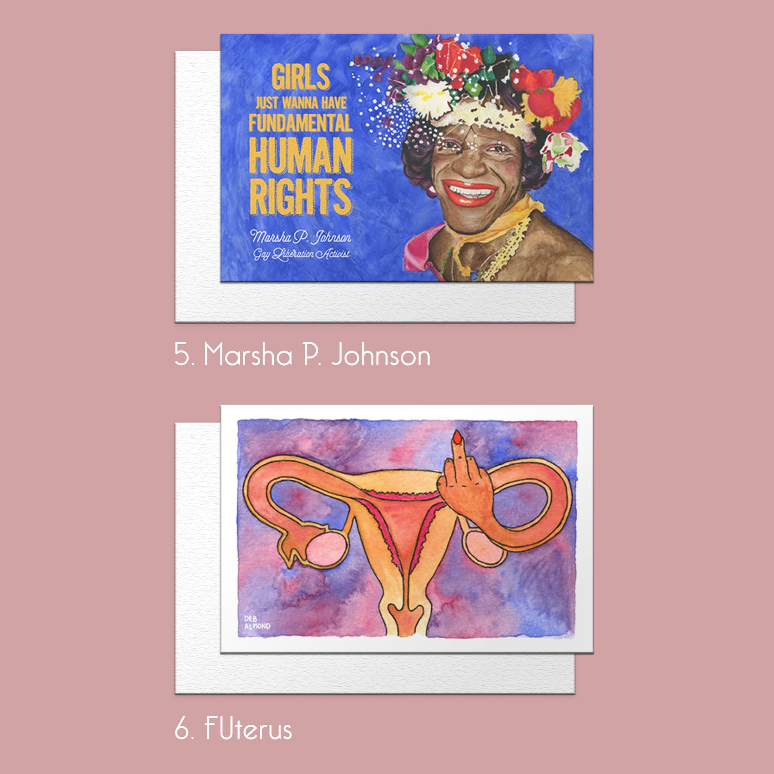 Feminist Cards Greeting Card Set Blank Greeting Cards | Etsy