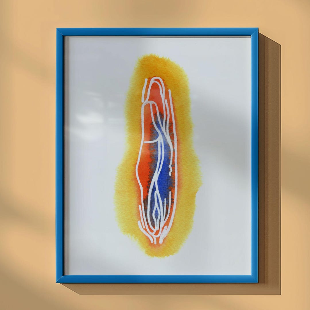 Abstract Vulva Watercolor Art Print, Yoni Wall Art, Body Positive Decor ...