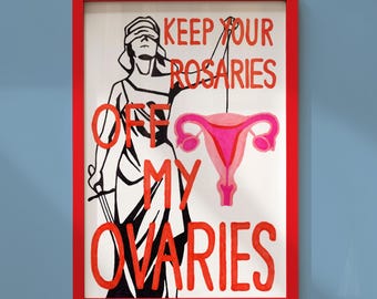 Lámina artística feminista, Lady Justice, cartel de protesta a favor del derecho a decidir