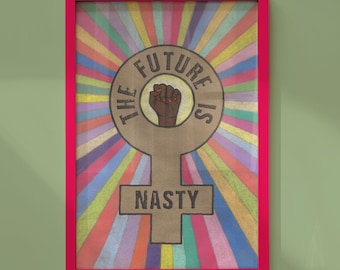 Feminist Art Print, Women's March Sign, Retro Protest Art
