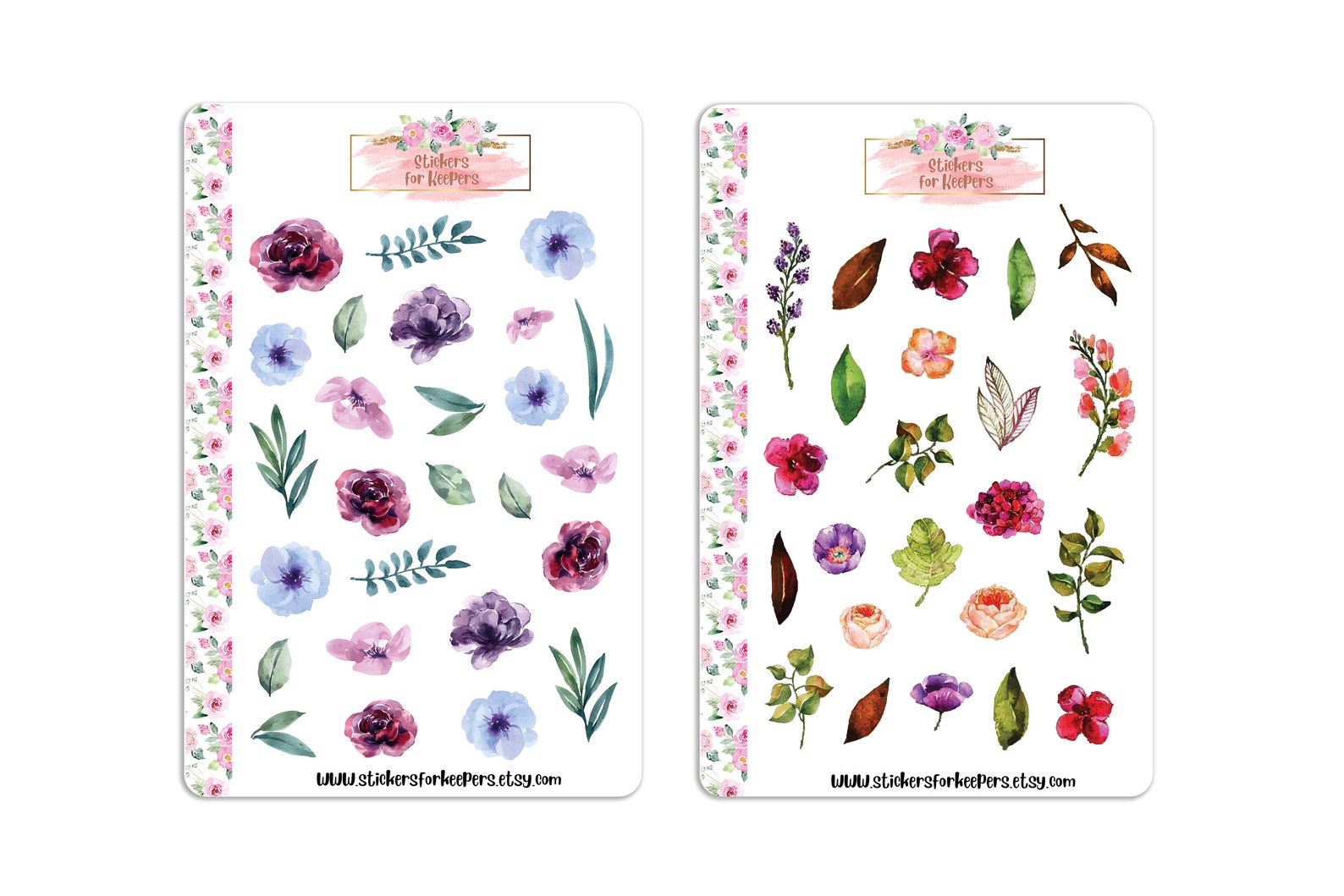Floral Stickers Bullet Journal Stickers Flower Stickers Etsy UK