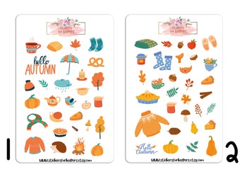 Fall Stickers, Autumn Stickers, Pumpkin Stickers, Bullet Journal Stickers, Fall Decorative Stickers, Planner Stickers, Stickers Fall