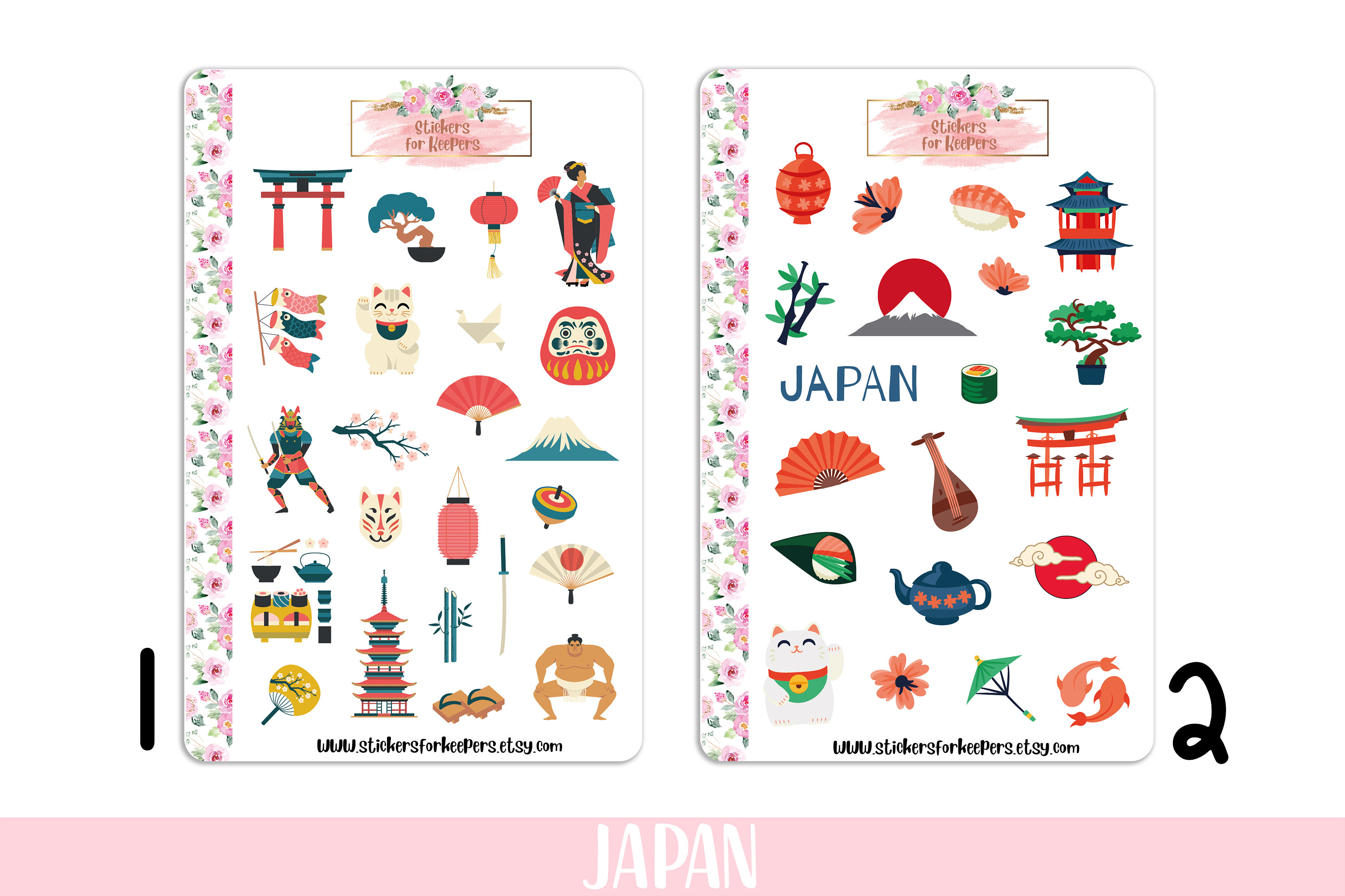 Japan Planner Stickers, Travel Stickers, Holidays Stickers, Stickers,  Bullet Journal Stickers, Travelling Stickers, Planner Stickers