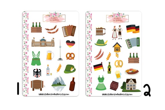 Germany Stickers, Berlin Stickers, Travel Stickers, Holidays Stickers,  Bullet Journal Stickers, Planner Stickers, Country Stickers