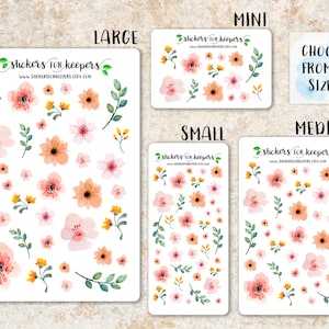 Floral Stickers, Bullet Journal Stickers, Flower Stickers, Decorative Stickers, Planner Stickers, TN Stickers, Floral Planner Stickers image 1