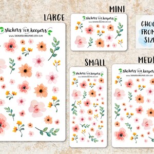 Floral Stickers, Bullet Journal Stickers, Flower Stickers, Decorative Stickers, Planner Stickers, TN Stickers, Floral Planner Stickers image 1