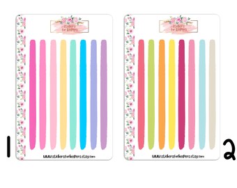 Brush Stickers Watercolour Brush Strokes Stickers, Brush Stickers, Bullet Journal Stickers, Watercolour Stickers, Planner Stickers